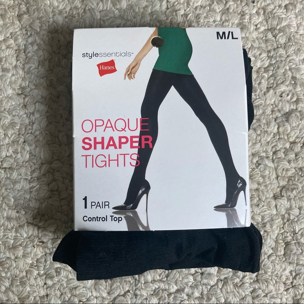 Hanes Style Essentials OPAQUE SHAPER TIGHTS (1 pair) - BRAND NEW & UNOPENED